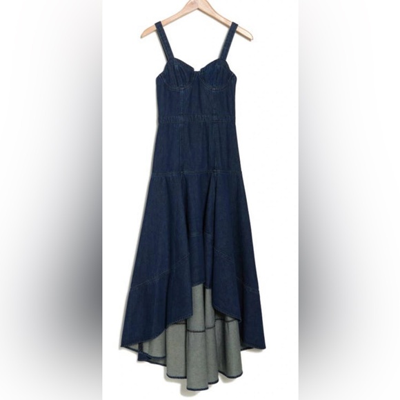 Alice + Olivia DONELLA DENIM HIGH LOW DRESS NWOT - Picture 11 of 15